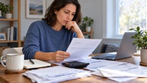 Taxpayer reviewing finances for IRS Currently Not Collectible status